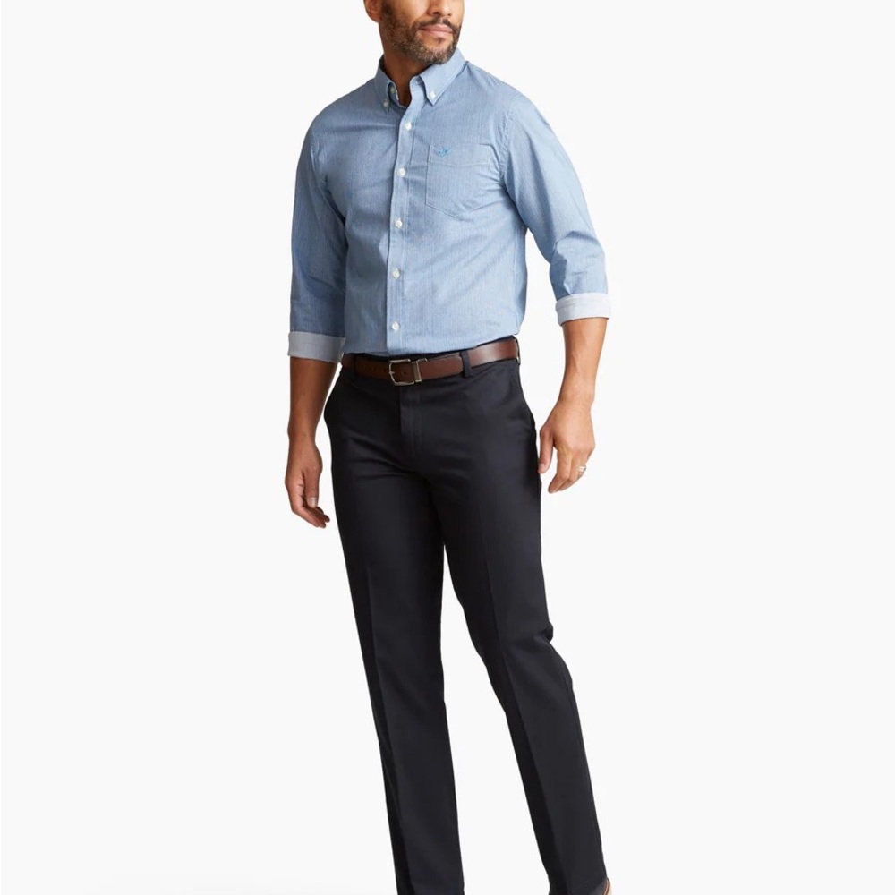 Dockers flat front pin striped straight fit dress pants - 33W X 30 L - NWT
